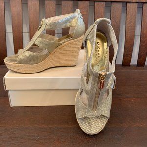 Michael Kors gold wedge sandal